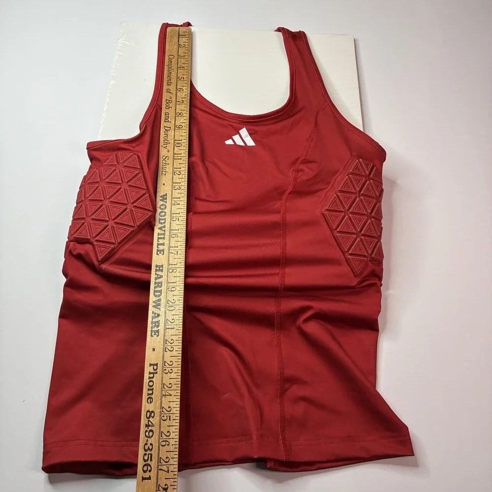 Adidas Aeroready Padded Basketball Compression Top Red Men's Size XLT IQ0881